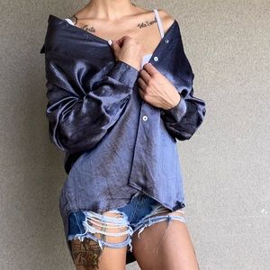 Vintage Limited deep silver button up